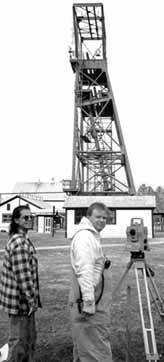 Tony Rodriguez and Craig Bradford of the Fermilab Alignment and Metrology Group at the Soudan Mine