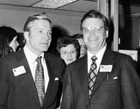 Illinois Senator Charles Percy (left) with director Robert Wilson following 1974 Fermilab dedication ceremonies