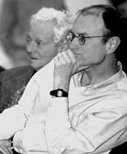 Leon Lederman (left) and Fermilab Director Michael Witherell