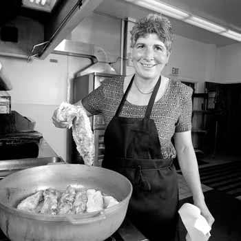 Tita makes monkfish flambeed with cognac and cooked in white wine with garlic and herbs