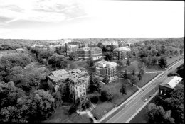 Founded in 1824 by Stephen Van Rensselaer, of an old Hudson Valley Dutch patroon family, RPI has a list of alumni extending from Washington Roebling (Class of 1857), chief engineer and architect of the Brooklyn Bridge, to George M. Low (Class of 1948), head of the Apollo space program and later president of the institution. Current Institution Professor of Science Ivar Giaever (Class of 1964) shared the 1973 Nobel Prize in Physics - on work done before completing his Ph.D. The building in the foreground, Wet Hall, served as a hospital during the Civil War.